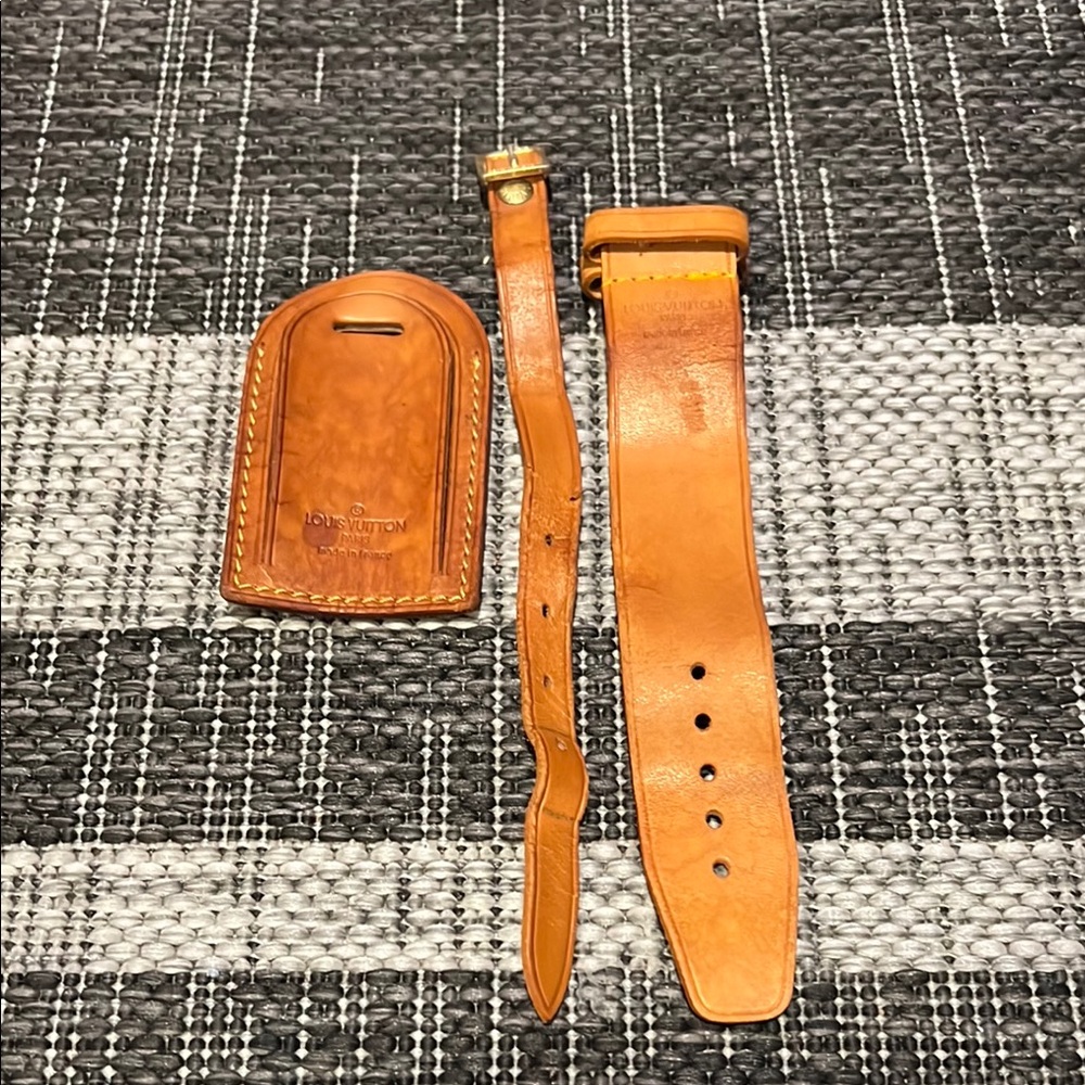 Louis Vuitton Tan Leather Strap Set
